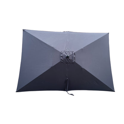6 ft. x 9 ft. Patio Market Umbrella Outdoor Waterproof Umbrella with Crank and Push Button Tilt in Anthracite